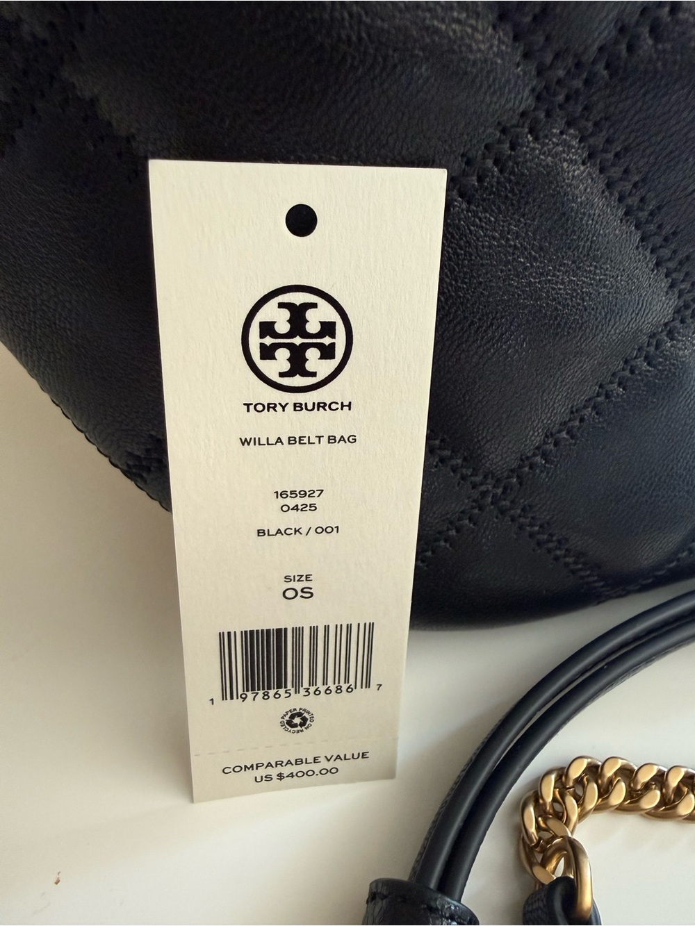 NWT Tory Burch Willa Belt Bag Leather Fanny Pack Crossbody in Black - Picture 13 of 13